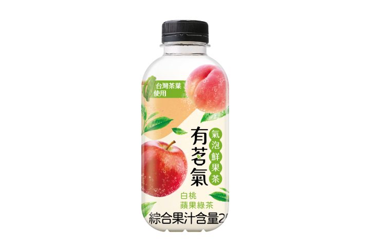 有茗氣氣泡鮮果茶(白桃蘋果綠茶) 410ml